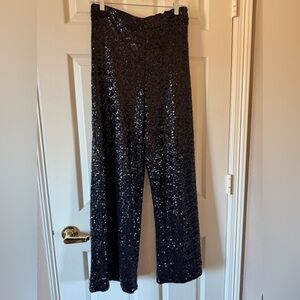 Banana Republic Black Sequin Wide Leg Pants NWT size small
